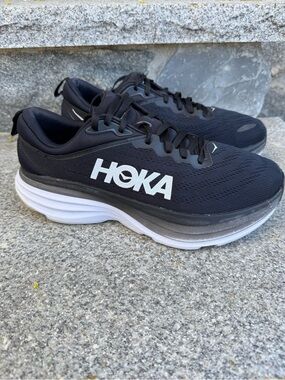 Hoka Men's Black Athletic Shoes with White Midsole